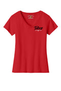 Ladies RED V-neck Heart Print