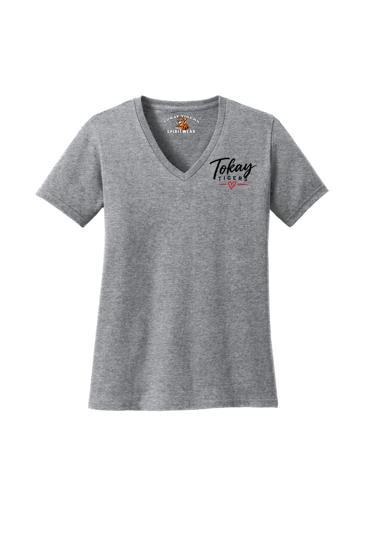 Ladies V-neck Heart Print